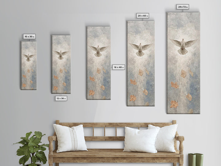 Spirit Above Stillness – Framed Canvas Print – Christian Art – Blue Christian Art – Christian Wall Art – Tall Narrow Wall Art – Christian A