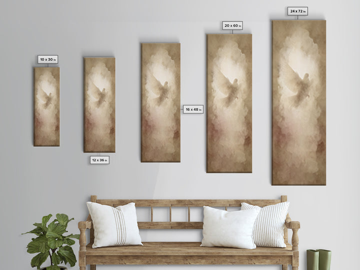 Heaven’s Soft Glow – Framed Canvas Print – Christian Art Canvas – Christian Art – Christian Wall Art – Narrow Art – Minimalist Christian Ar