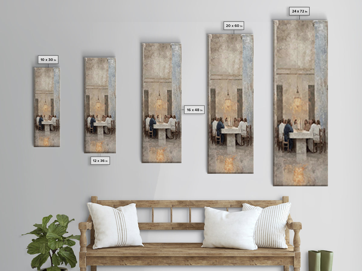 Celestial Supper Peace – Framed Canvas Print – Christian Art Canvas – Jesus Painting – Christian Wall Art – Skinny Art – Christian Christma
