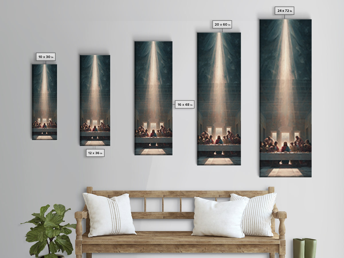 Light Of Communion, Framed Canvas Print, Christian Art, Jesus Painting Canvas, Christian Wall Art, Tall Narrow Wall Art, Christian Christma