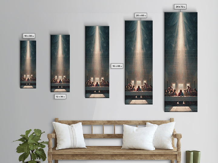 Light Of Communion, Framed Canvas Print, Christian Art, Jesus Painting Canvas, Christian Wall Art, Tall Narrow Wall Art, Christian Christma