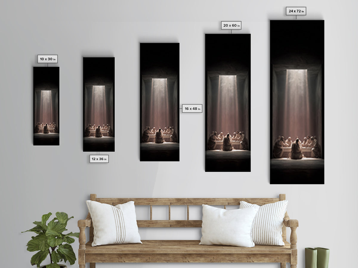 Divine Fellowship Hush | Framed Canvas Print | Christian Wall Art | Jesus Painting | Christian Art Canvas | Tall Skinny Art Print | Christm