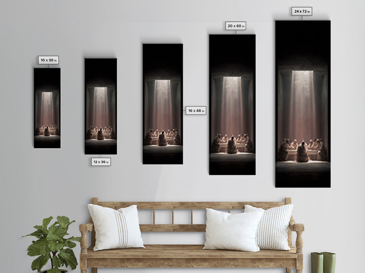 Divine Fellowship Hush | Framed Canvas Print | Christian Wall Art | Jesus Painting | Christian Art Canvas | Tall Skinny Art Print | Christm