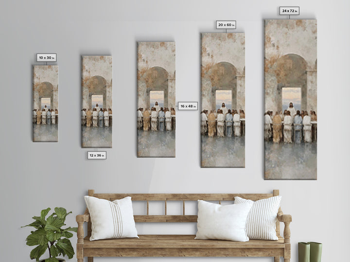 Eternal Supper Radiance, Framed Canvas Print, Christian Art Canvas, Jesus Art Print, Christian Painting, Narrow Art, Christmas Wall Art, Ch