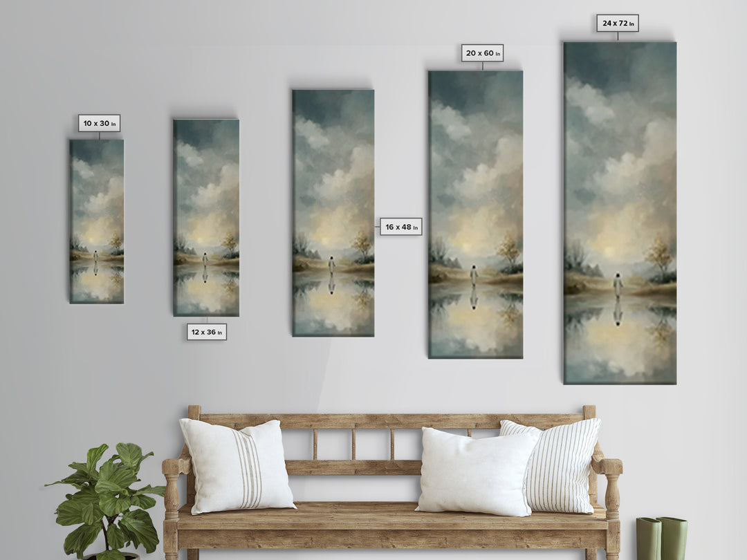 Quiet Walk Home – Framed Canvas Print – Tall Skinny Art Print – Christian Art Canvas – Christian Art – Christian Wall Art – Minimalist Chri
