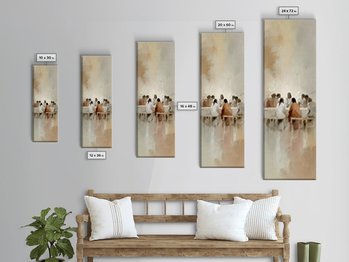 Quiet Supper Light – Framed Canvas Print – Christian Wall Art – Jesus Art Print – Christian Art Canvas – Tall Skinny Art Print – Christmas