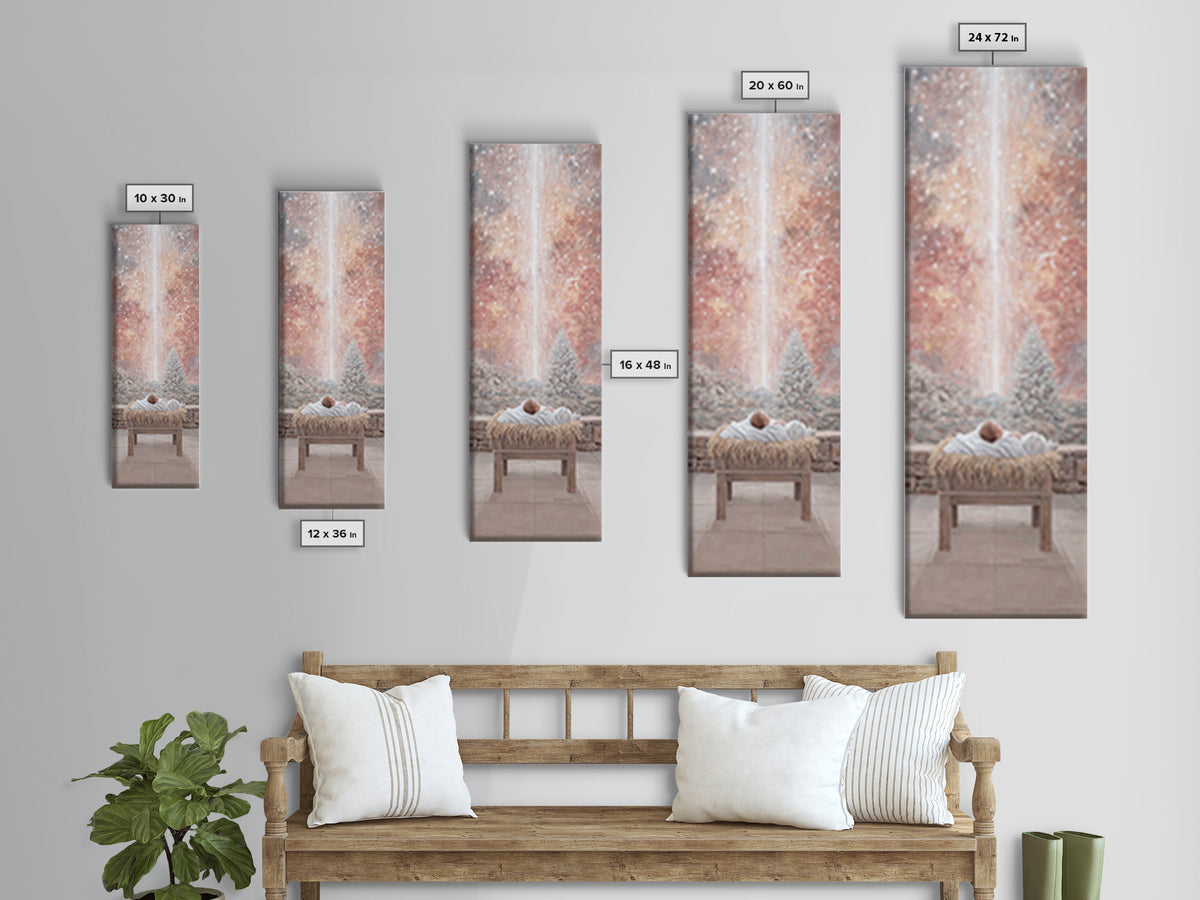 Glory Advent Dawn – Framed Canvas Print – Christian Art Canvas – Christian Christmas Art – Jesus Painting – Tall Narrow Wall Art – Christia