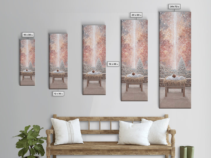 Glory Advent Dawn – Framed Canvas Print – Christian Art Canvas – Christian Christmas Art – Jesus Painting – Tall Narrow Wall Art – Christia