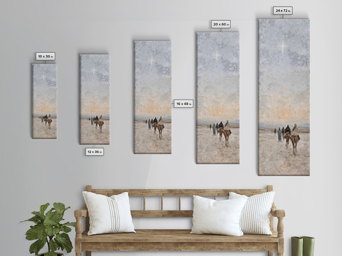 Pilgrims Of Hope – Framed Canvas Print – Christian Art – Christmas Wall Art – Christian Art Canvas – Skinny Art – Christian Christmas Decor