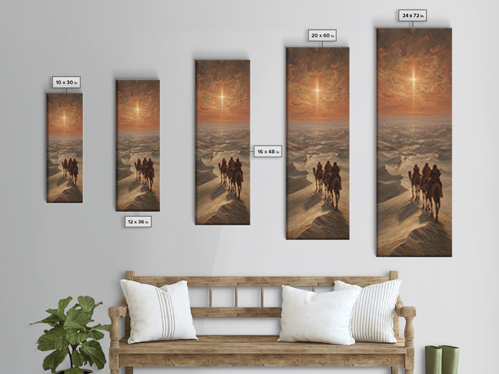 Distant Bethlehem Trail – Framed Canvas Print – Christian Wall Art – Christmas Art – Christian Art Canvas – Skinny Art – Christian Decorati