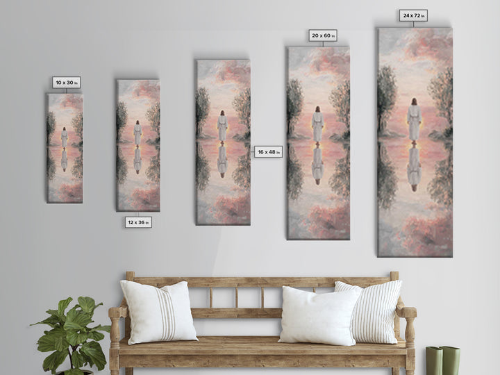 Garden Path Savior – Framed Canvas Print – Skinny Art – Christian Art Canvas – Christian Wall Art – Jesus Painting – Modern Christian Art