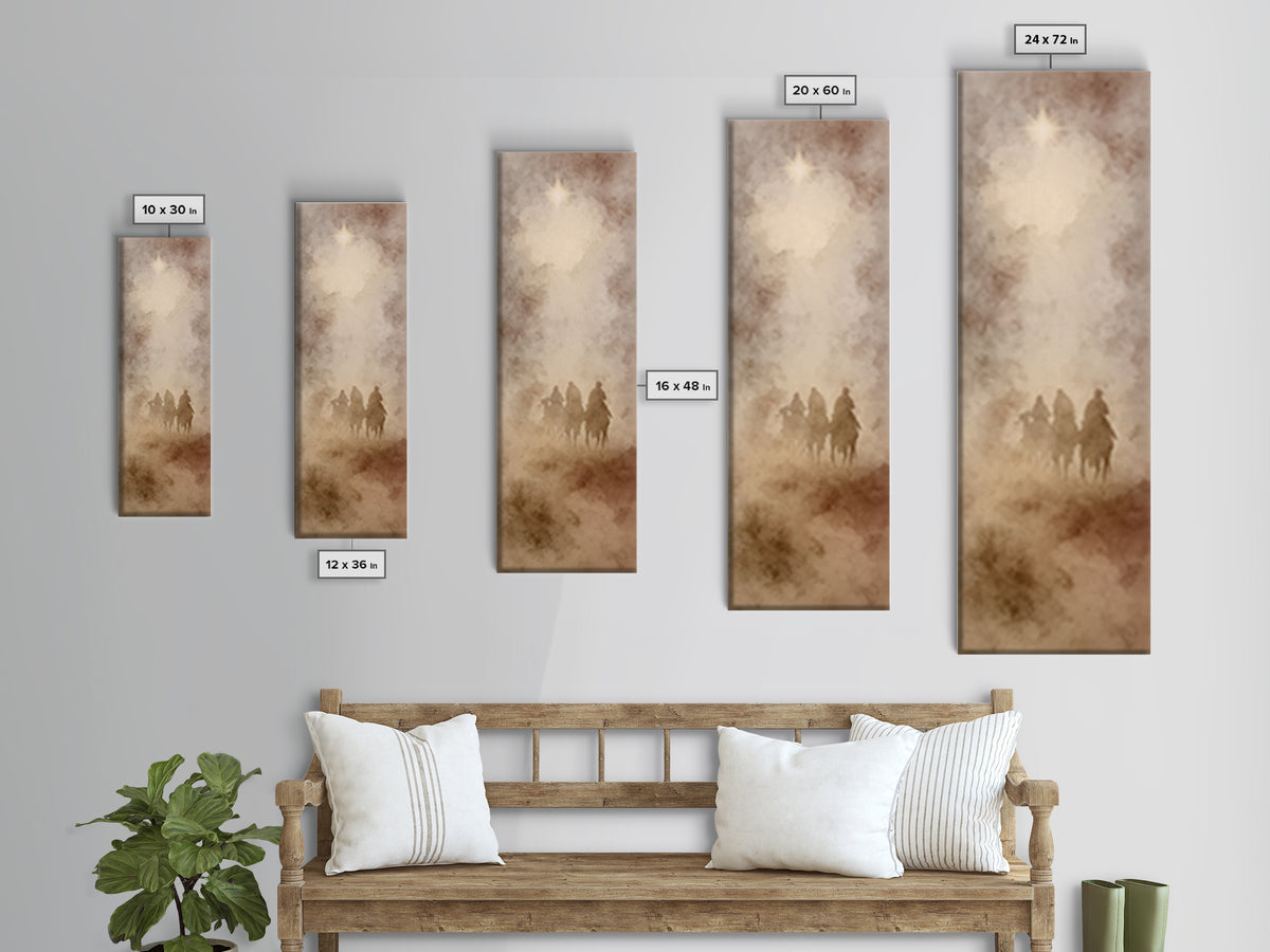 Star Of The East – Framed Canvas Print – Narrow Art – Christian Christmas Art – Jesus Painting – Christian Art Canvas – Christmas Wall Art