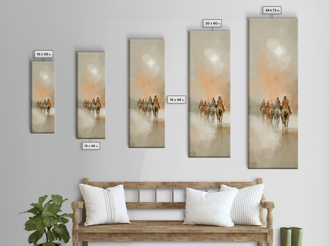 Holy Light Caravan – Framed Canvas Print – Tall Skinny Art Print – Christian Art Canvas – Christian Christmas Art – Jesus Painting – Christ
