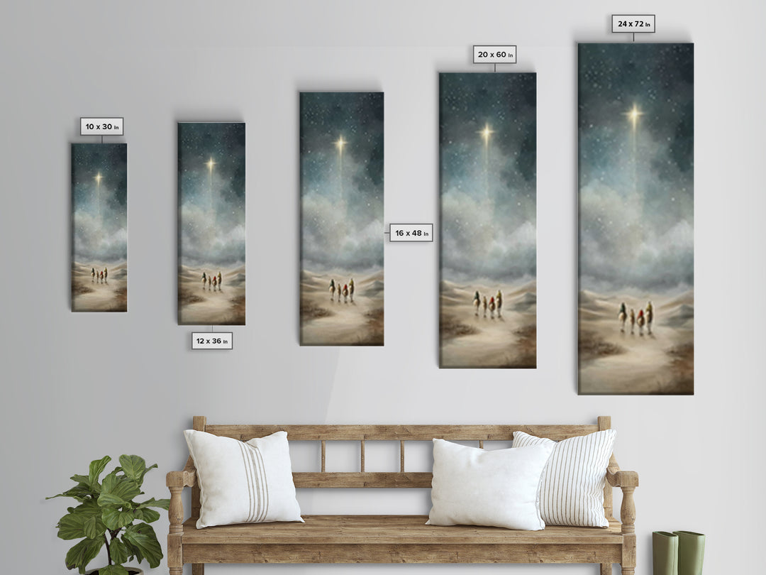 Bethlehem Journey – Framed Canvas Print – Skinny Art – Christian Art Print – Christian Wall Art – Christmas Art – Jesus Painting – Christia