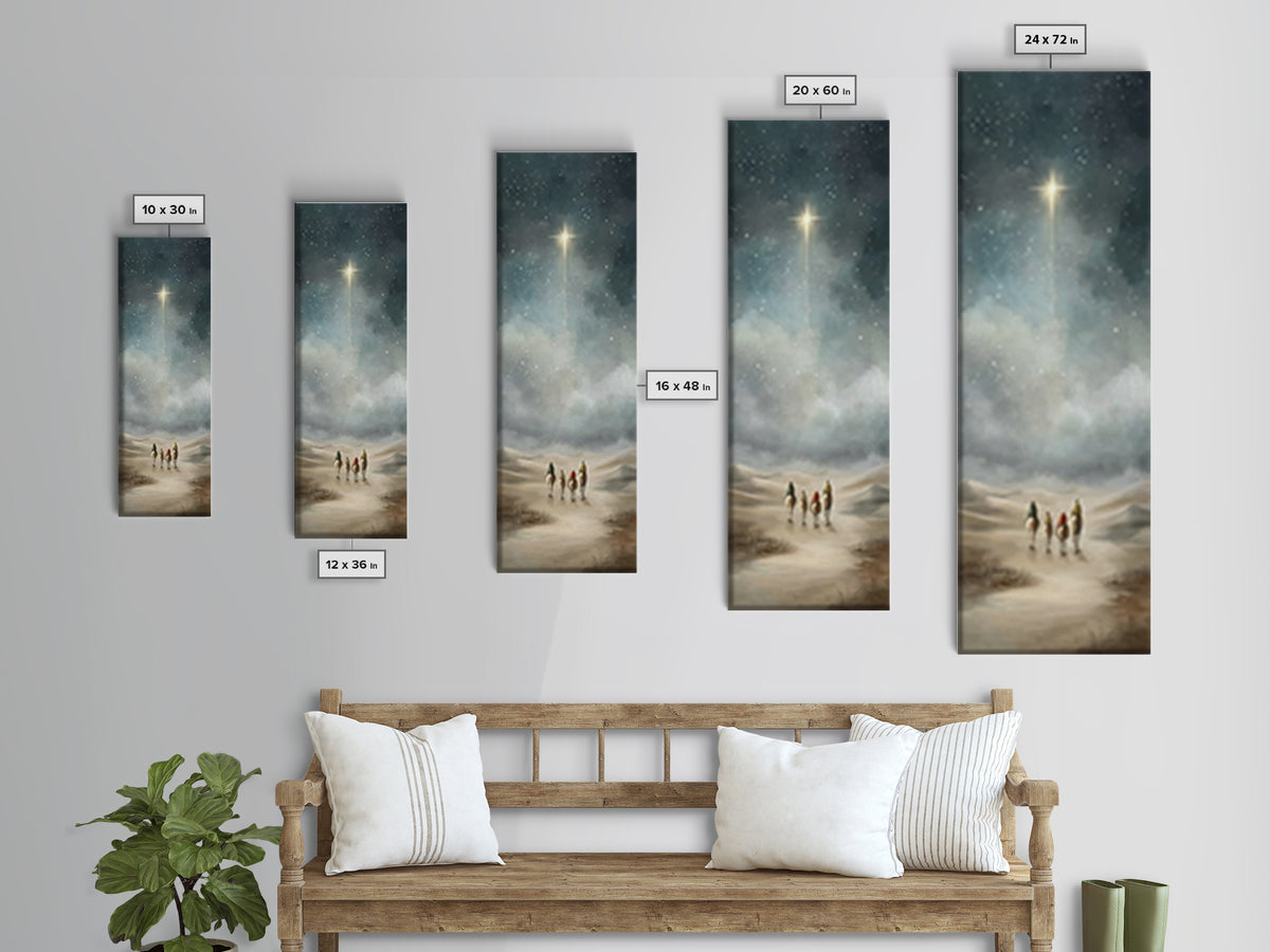 Bethlehem Journey – Framed Canvas Print – Skinny Art – Christian Art Print – Christian Wall Art – Christmas Art – Jesus Painting – Christia