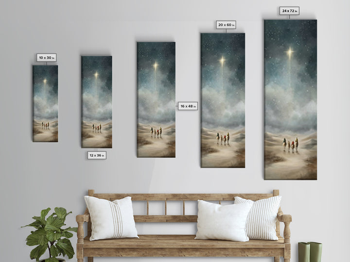 Bethlehem Journey – Framed Canvas Print – Skinny Art – Christian Art Print – Christian Wall Art – Christmas Art – Jesus Painting – Christia