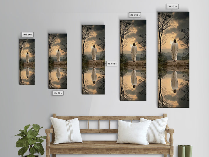 Twilight Journey Home – Framed Canvas Print – Narrow Art – Christian Wall Art – Christian Art Canvas – Jesus Painting – Subtle Christian Ar