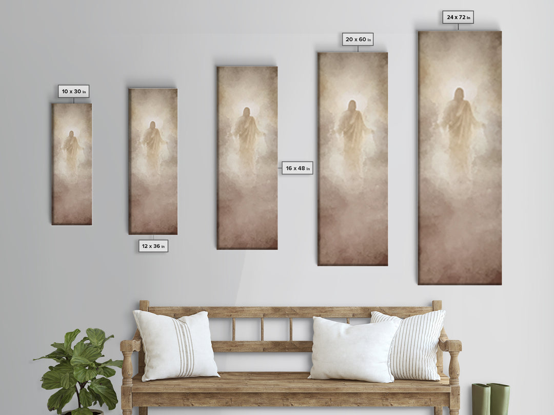 Heavenly Dawn Light – Framed Canvas Print – Tall Narrow Wall Art – Christian Wall Art – Christian Art Canvas – Jesus Painting – Christian A