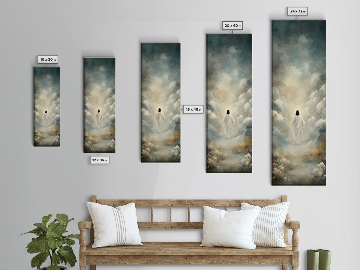 Ascension Of Peace | Framed Canvas Print | Tall Skinny Art Print | Christian Art Canvas | Jesus Painting | Christian Wall Art | Christian A