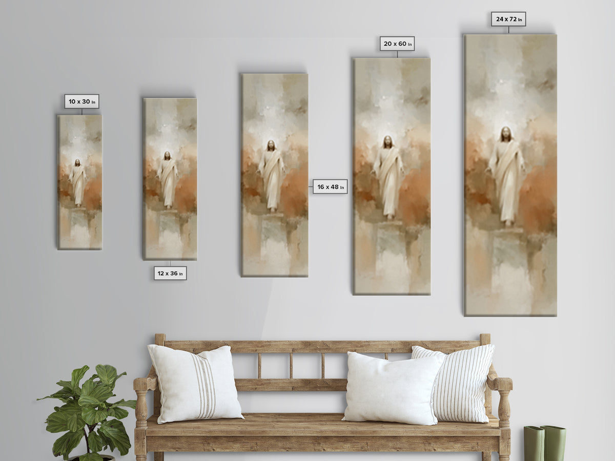 Risen In Glory – Framed Canvas Print – Narrow Art – Jesus Painting – Christian Art Canvas – Christian Wall Art – Christian Art