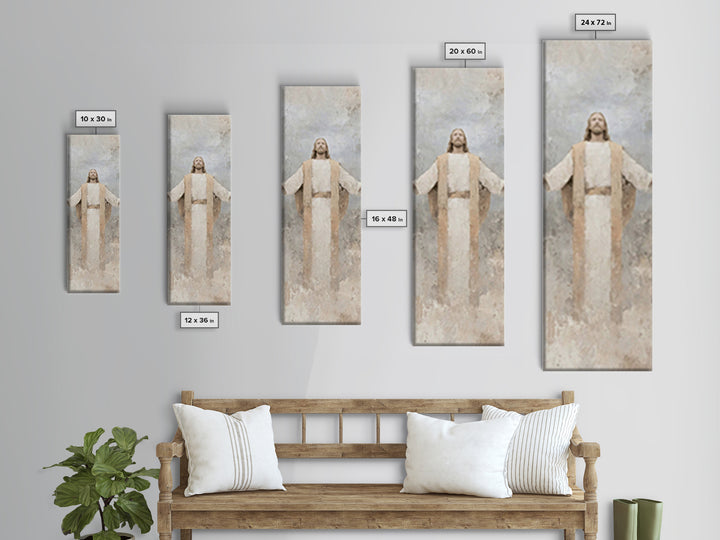Radiant Savior Light, Framed Canvas Print, Skinny Art, Christian Art Canvas, Christian Wall Art, Jesus Painting, Christian Art