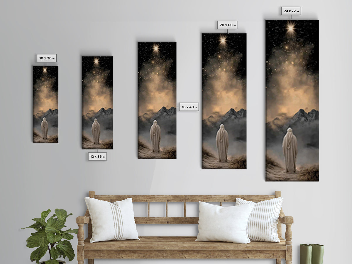 Bethlehem Night Sky – Framed Canvas Print – Tall Skinny Art Print – Christian Christmas Art – Christmas Wall Art – Christian Art Canvas – C
