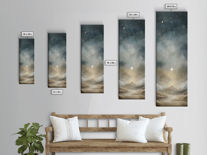 Holy Star Promise – Framed Canvas Print – Tall Skinny Art Print – Christian Art – Christian Art Canvas – Christmas Wall Art – Christian Chr