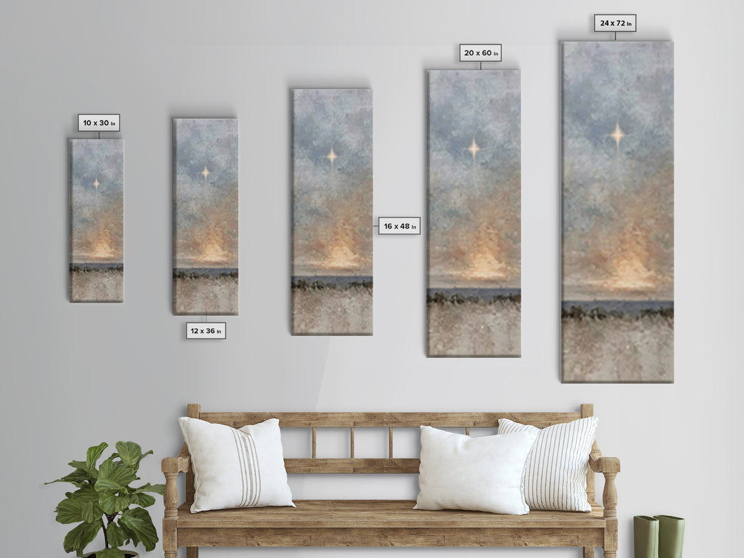 Morning Star Blessing | Framed Canvas Print | Narrow Art | Christian Art Canvas | Christian Christmas Art | Christian Art | Christmas Wall