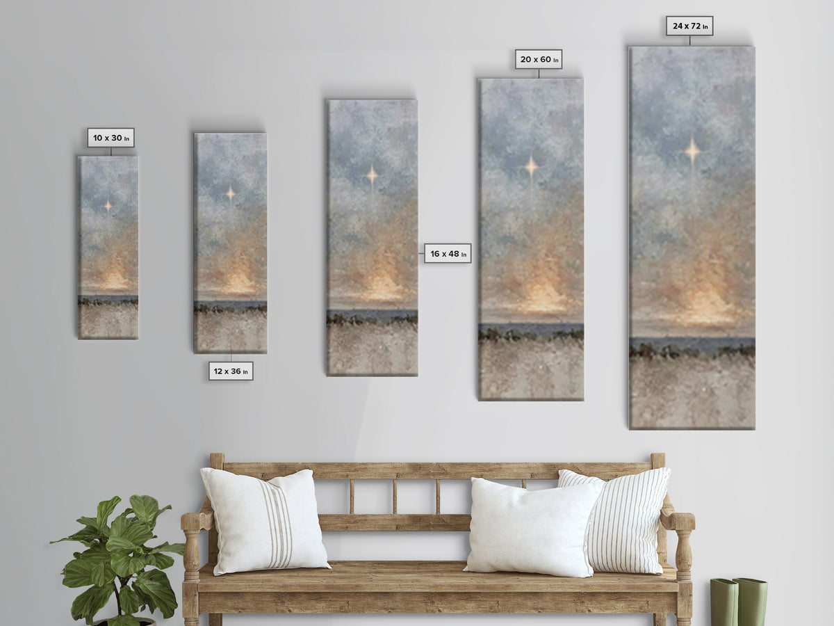 Morning Star Blessing | Framed Canvas Print | Narrow Art | Christian Art Canvas | Christian Christmas Art | Christian Art | Christmas Wall