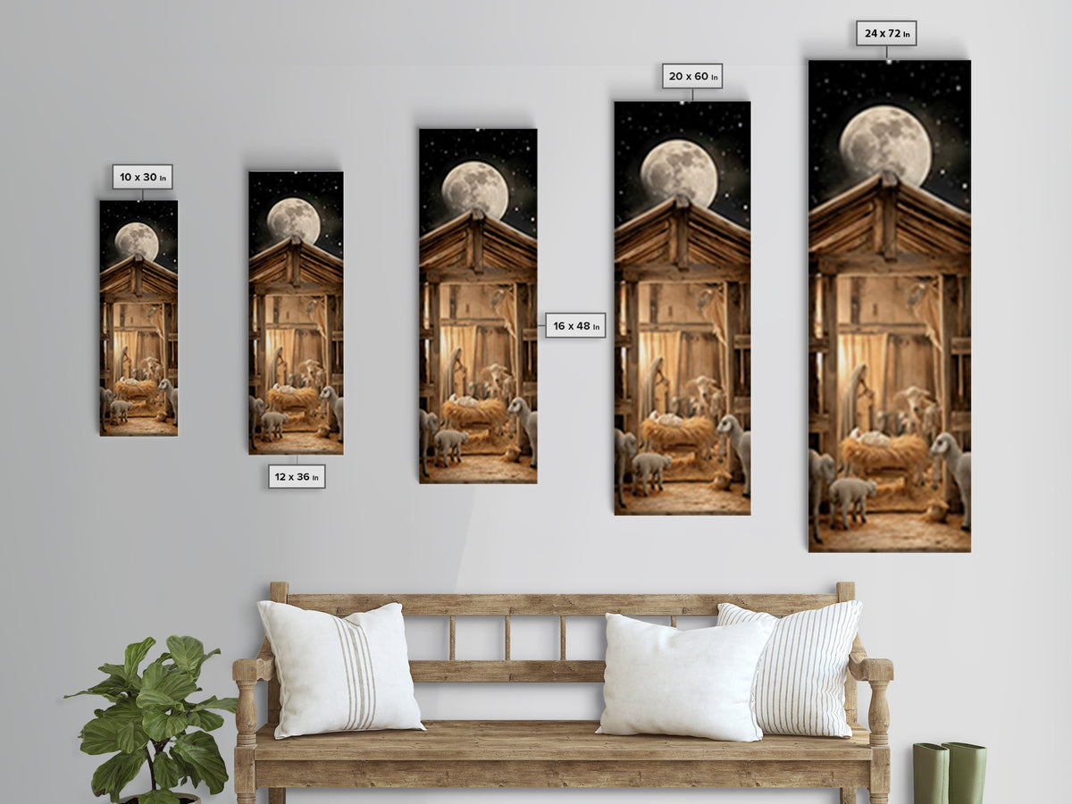 Stable Blessing Grace – Framed Canvas Print – Skinny Art – Christian Wall Art – Jesus Painting – Christmas Art – Christian Art Canvas