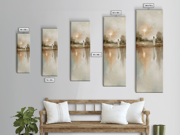 Gentle Dawn Messiah – Framed Canvas Print – Skinny Art – Christian Art – Christian Art Canvas – Jesus Painting – Minimalist Christian Art