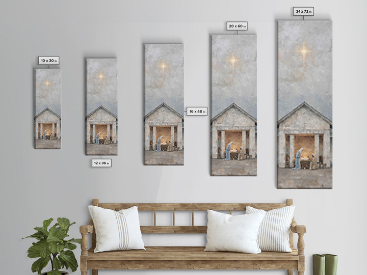 Sacred Christmas Hope – Framed Canvas Print – Tall Narrow Wall Art – Jesus Art – Christian Christmas Art – Jesus Painting – Christian Art C