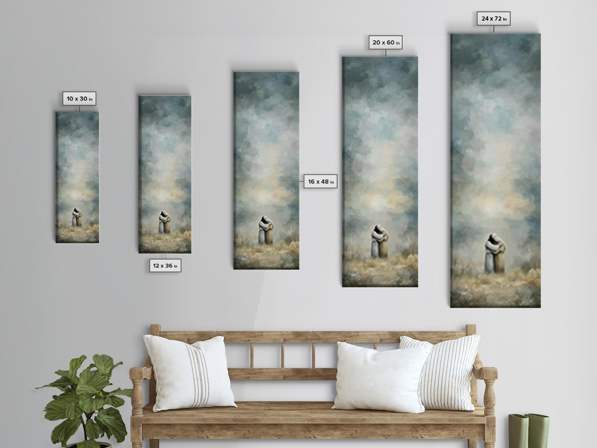 Embrace of Grace | Framed Canvas Print | Christian Wall Art | Christian Art Canvas | Christian Painting | Subtle Christian Art | Narrow Art