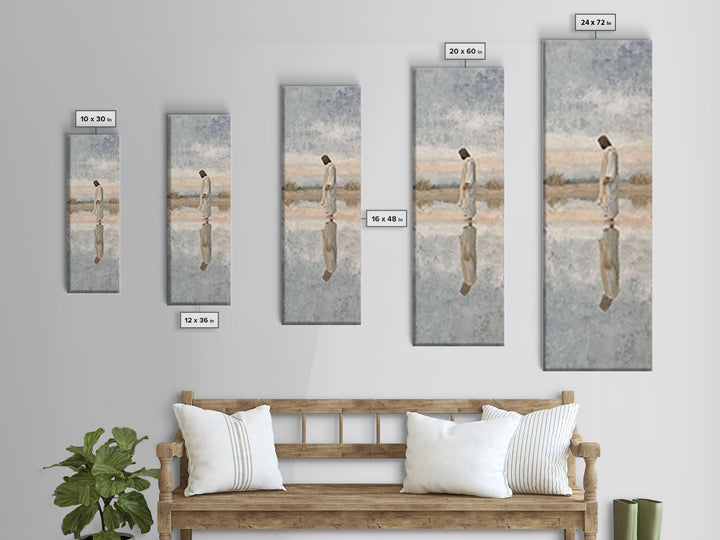 Spirit Of The Mountain – Framed Canvas Print – Tall Narrow Wall Art – Christian Art Canvas – Christian Wall Art – Abstract Christian Art –