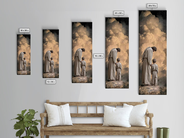 Guiding Hope Light – Framed Canvas Print – Christian Wall Art – Jesus Painting – Christian Art Canvas – Modern Christian Art – Tall Skinny