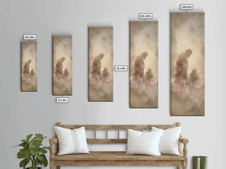 Shadowed Mercy Calm – Framed Canvas Print – Christian Art – Christian Wall Art – Christian Art Canvas – Minimalist Christian Art – Narrow A