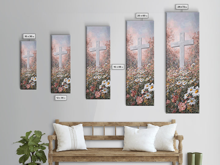 Garden Of Redemption, Framed Canvas Print, Christian Art Canvas, Christian Wall Art, Modern Christian Art, Christian Painting, Tall Skinny