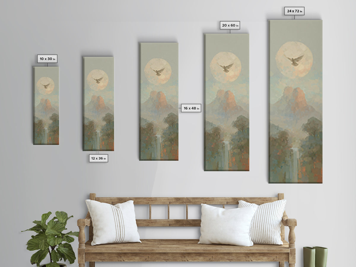 Dove Of Peace Rising – Framed Canvas Print – Tall Skinny Art Print – Christian Art Canvas – Christian Wall Art – Christian Art – Christian