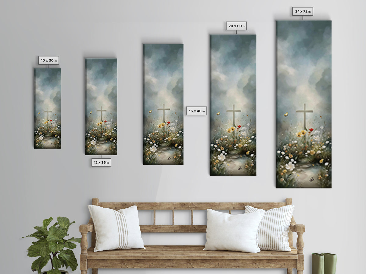 Garden Of Grace – Framed Canvas Print – Christian Wall Art – Christian Art Canvas – Jesus Painting – Tall Narrow Wall Art