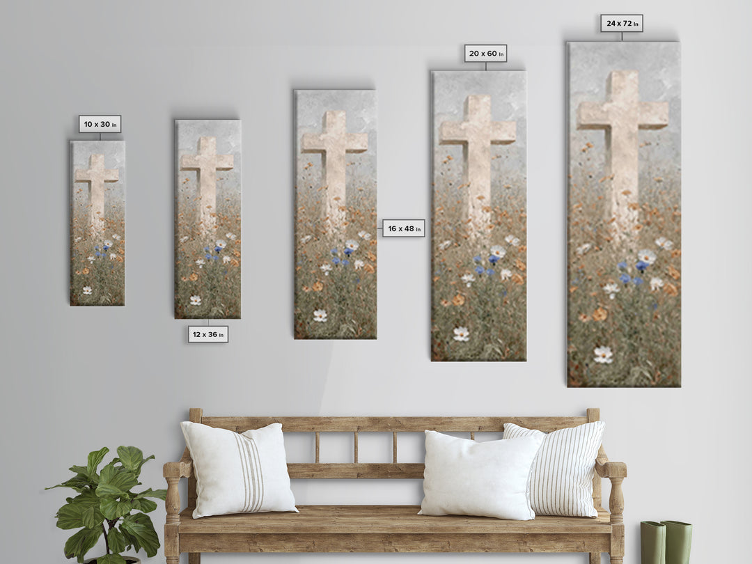 Field Of Mercy – Framed Canvas Print – Christian Art Canvas – Tall Narrow Wall Art – Jesus Painting – Christian Wall Art