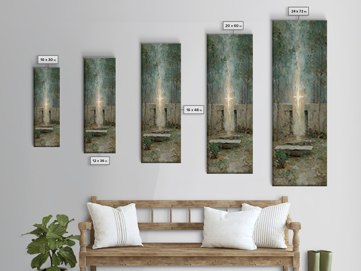 Ascension Glory Sky – Framed Canvas Print – Tall Narrow Wall Art – Jesus Painting – Christian Wall Art – Christian Art Canvas