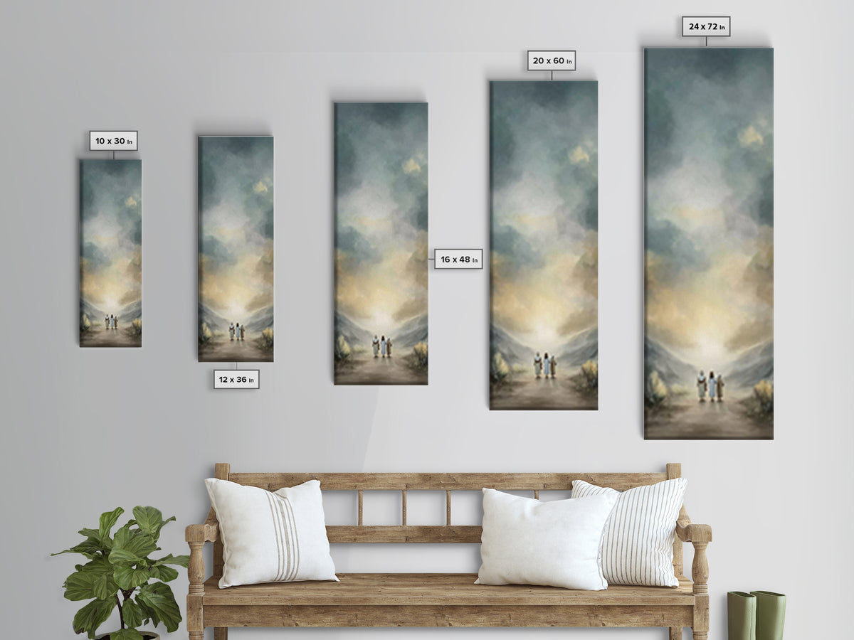 Journey Of Peace – Framed Canvas Print – Christian Wall Art – Christian Art Canvas – Jesus Painting – Tall Narrow Wall Art