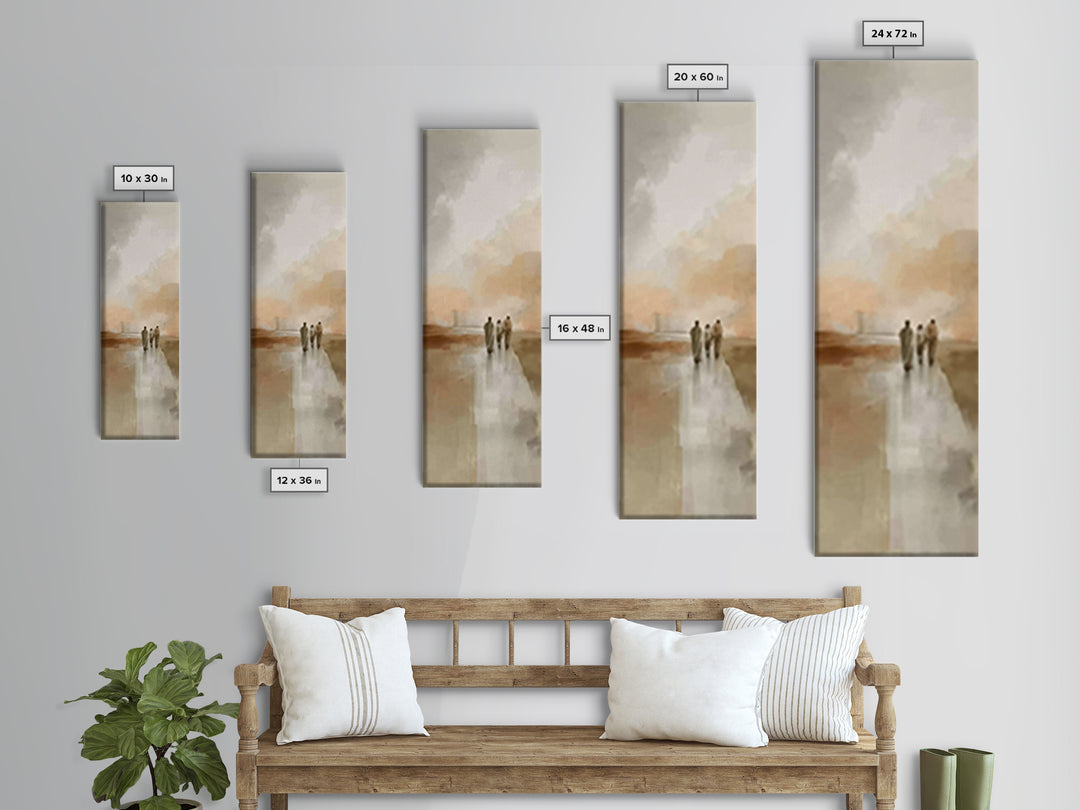 Desert Path Light – Framed Canvas Print – Tall Narrow Wall Art – Christian Art Canvas – Jesus Painting – Christian Wall Art
