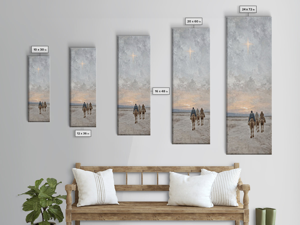 Pilgrims Of Faith – Framed Canvas Print – Christian Art Canvas – Christian Wall Art – Tall Narrow Wall Art – Jesus Painting