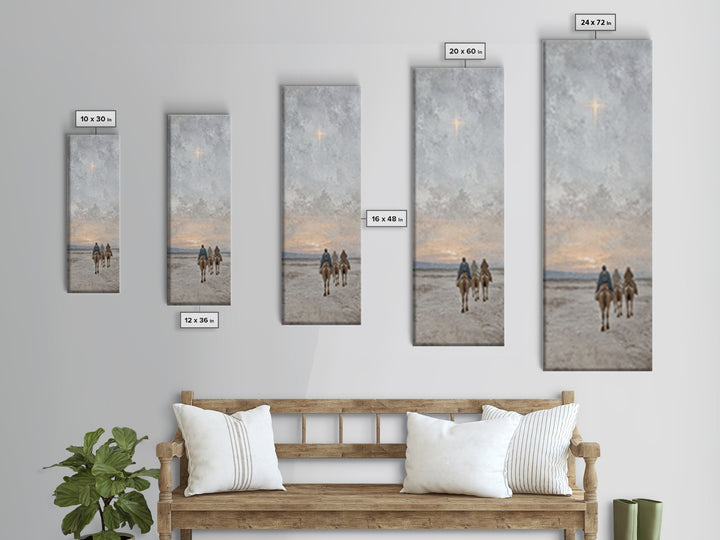 Pilgrims Of Faith – Framed Canvas Print – Christian Art Canvas – Christian Wall Art – Tall Narrow Wall Art – Jesus Painting