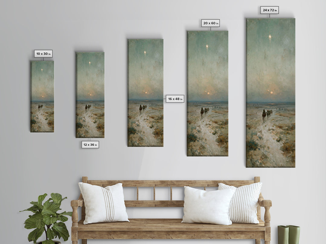 Guiding Star Path – Framed Canvas Print – Jesus Painting – Christian Wall Art – Tall Narrow Wall Art – Christian Art Canvas
