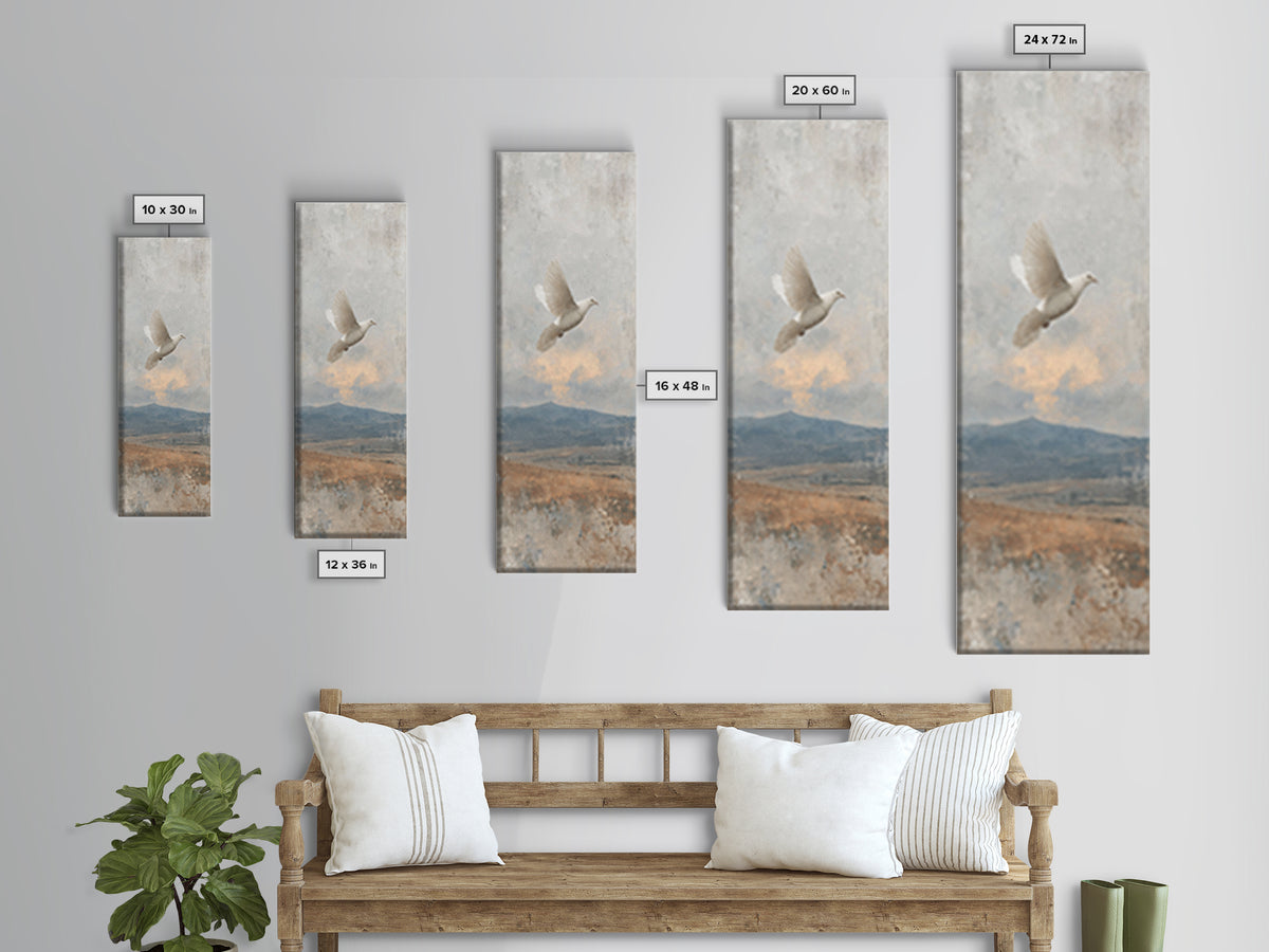 Horizon Flight Blessing – Framed Canvas Print – Narrow Art – Christian Art – Christian Art Canvas – Christian Wall Art – Christian Art Prin