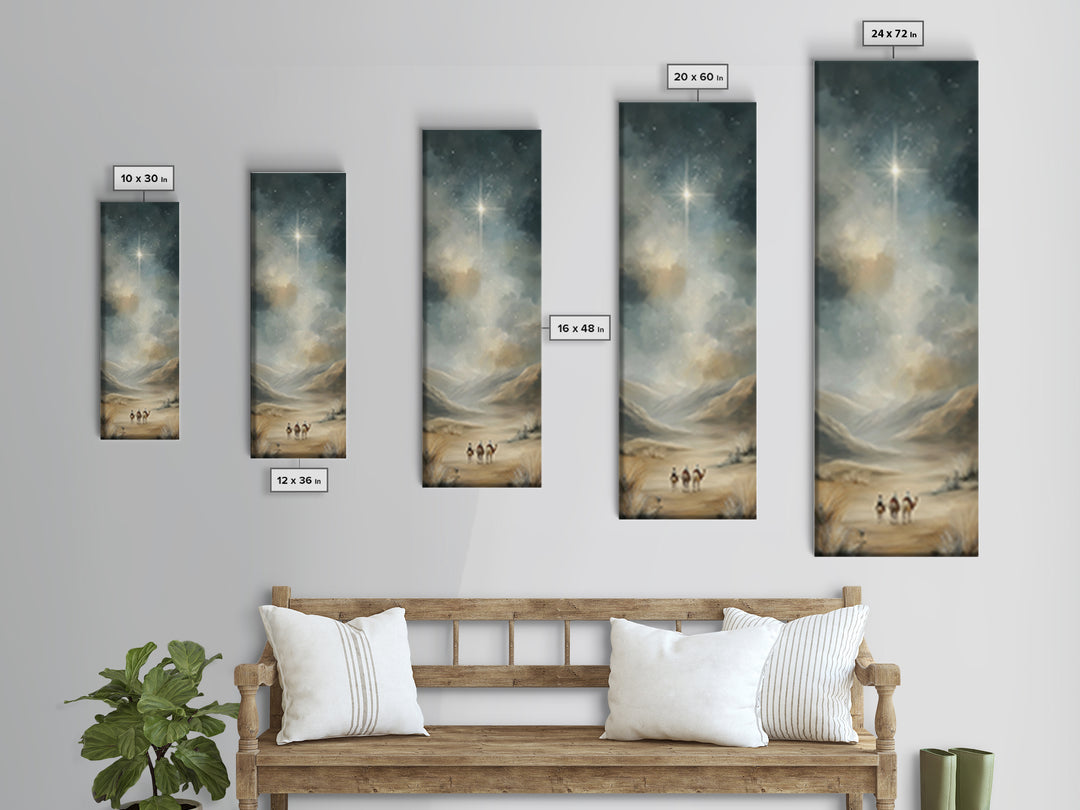 Guiding Star Journey | Framed Canvas Print | Skinny Art | Christian Art Canvas | Christmas Wall Art | Christian Painting