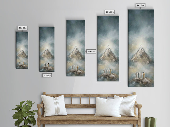 Mountaintop Glory | Framed Canvas Print | Tall Narrow Wall Art | Christian Art | Christian Art Canvas | Jesus Painting