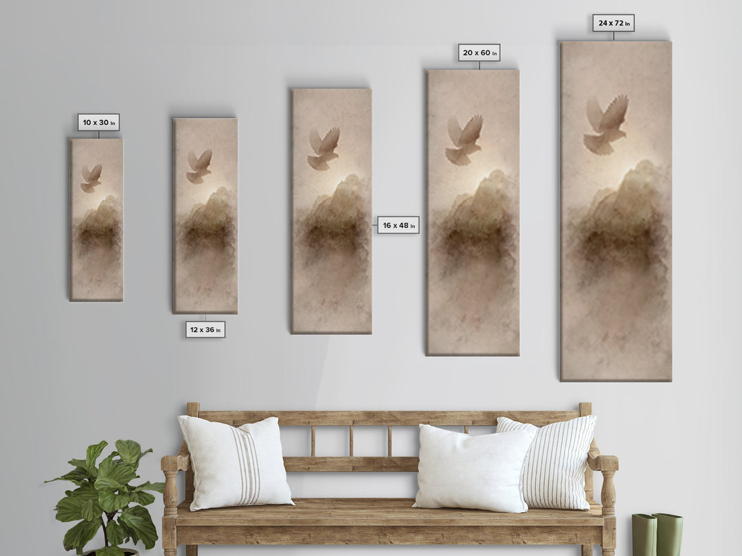 Wings Of Peace – Framed Canvas Print – Christian Wall Art – Christian Art Canvas – Tall Narrow Wall Art – Jesus Painting – Christian Decor